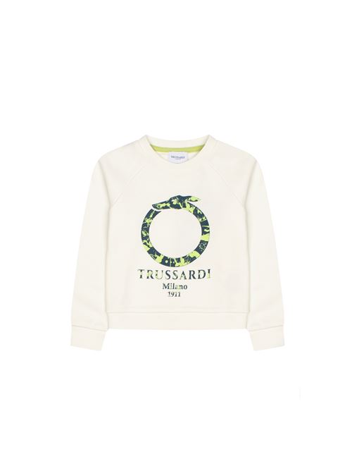 Felpa, bambino, logata. TRUSSARDI | TIA24020FEOFWH