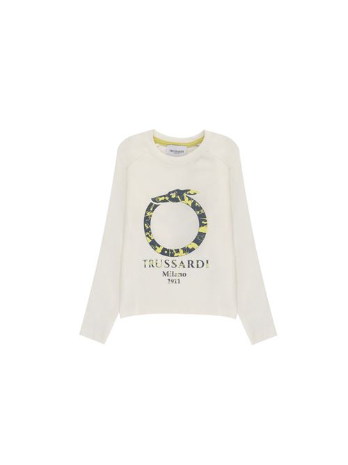 T-shirt, bambino, logata. TRUSSARDI | TIA24027TSOFWH