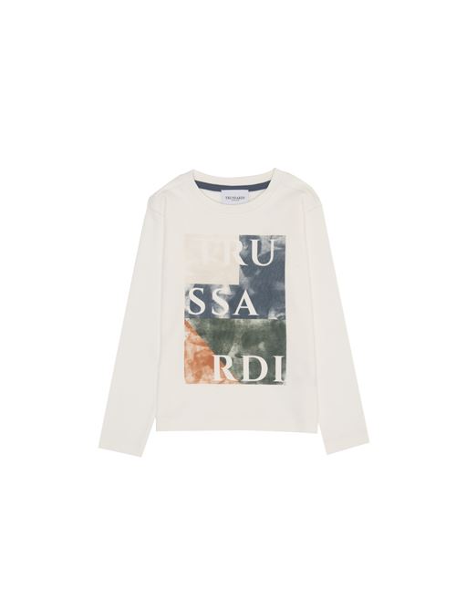 T-shirt, bambino, logata. TRUSSARDI | TIA24041TSOFWH