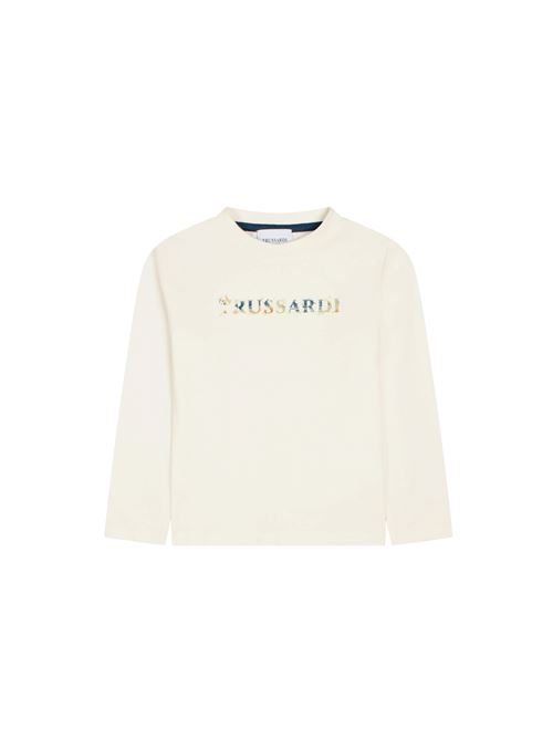 T-shirt, bambino, logata. TRUSSARDI | TIA24114TSOFWH