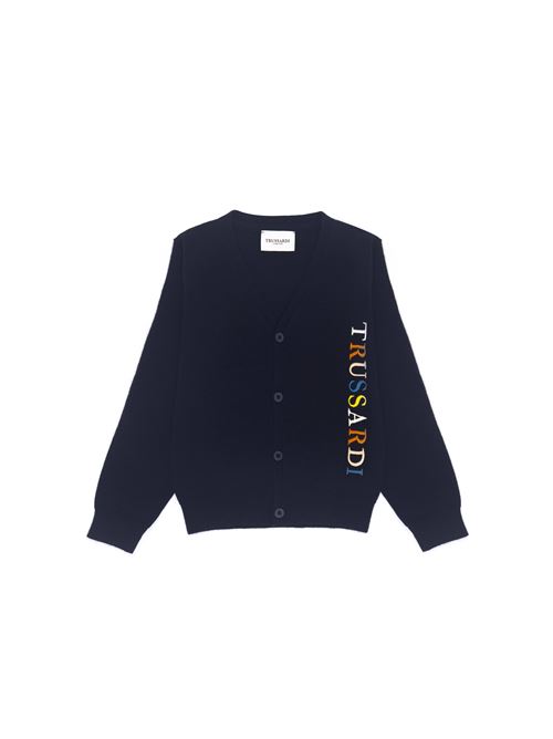 Cardigan, bambino, logato. TRUSSARDI | TIA24145CDBLNA