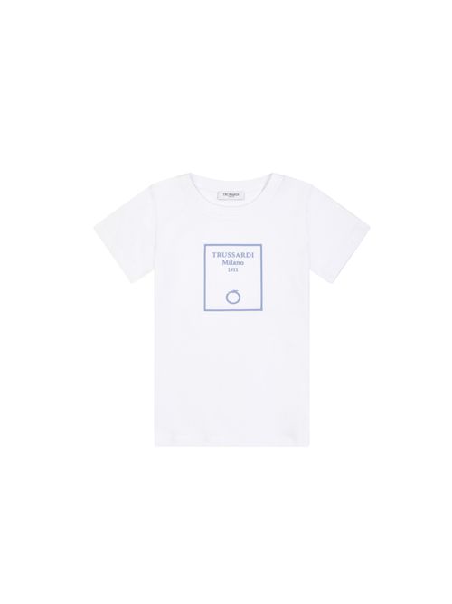 T-shirt, bambino, logata. TRUSSARDI | TBP25025TSWH